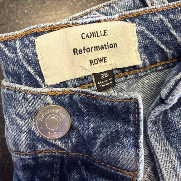 Reformation Camille Rowe Mid Rise Relaxed Straight Leg Jeans Size 28 - Picture 4 of 6
